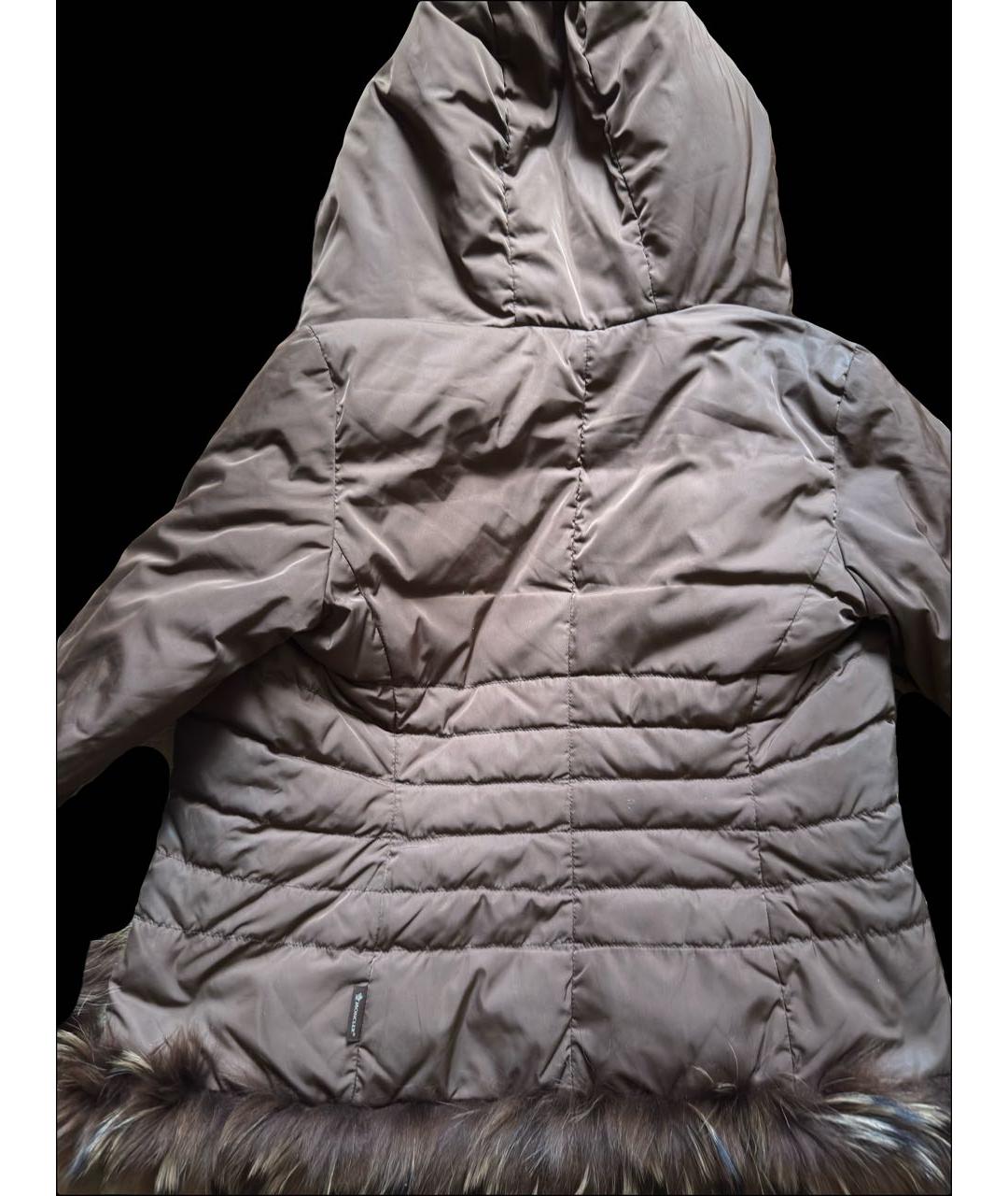 MONCLER Коричневый полиамидовый пуховик, фото 4