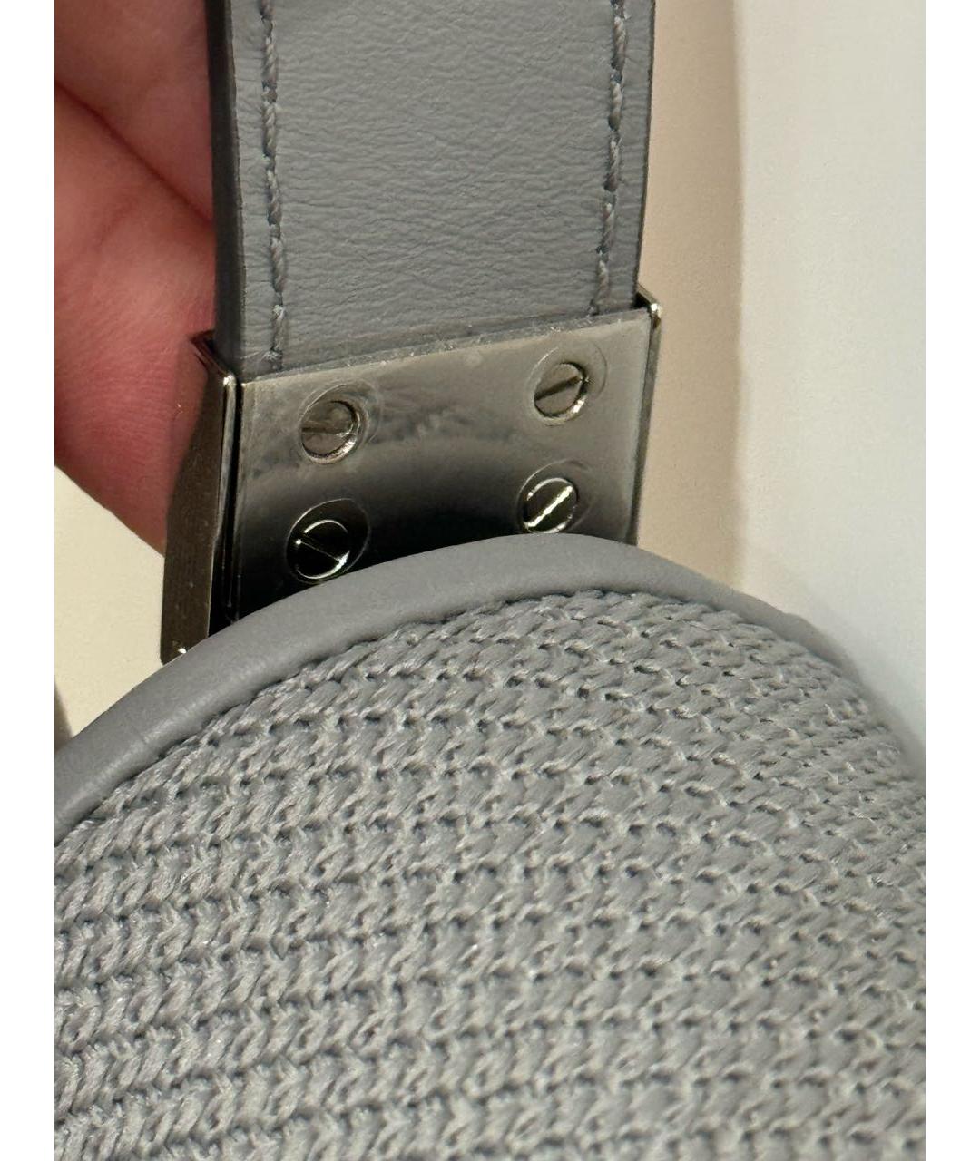 BURBERRY Серая кожаная сумка с короткими ручками, фото 6