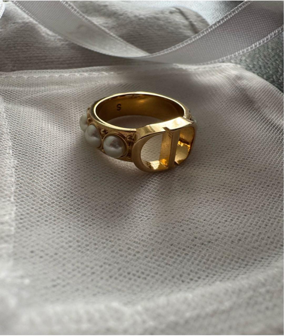 CHRISTIAN DIOR Золотое металлическое кольцо, фото 2