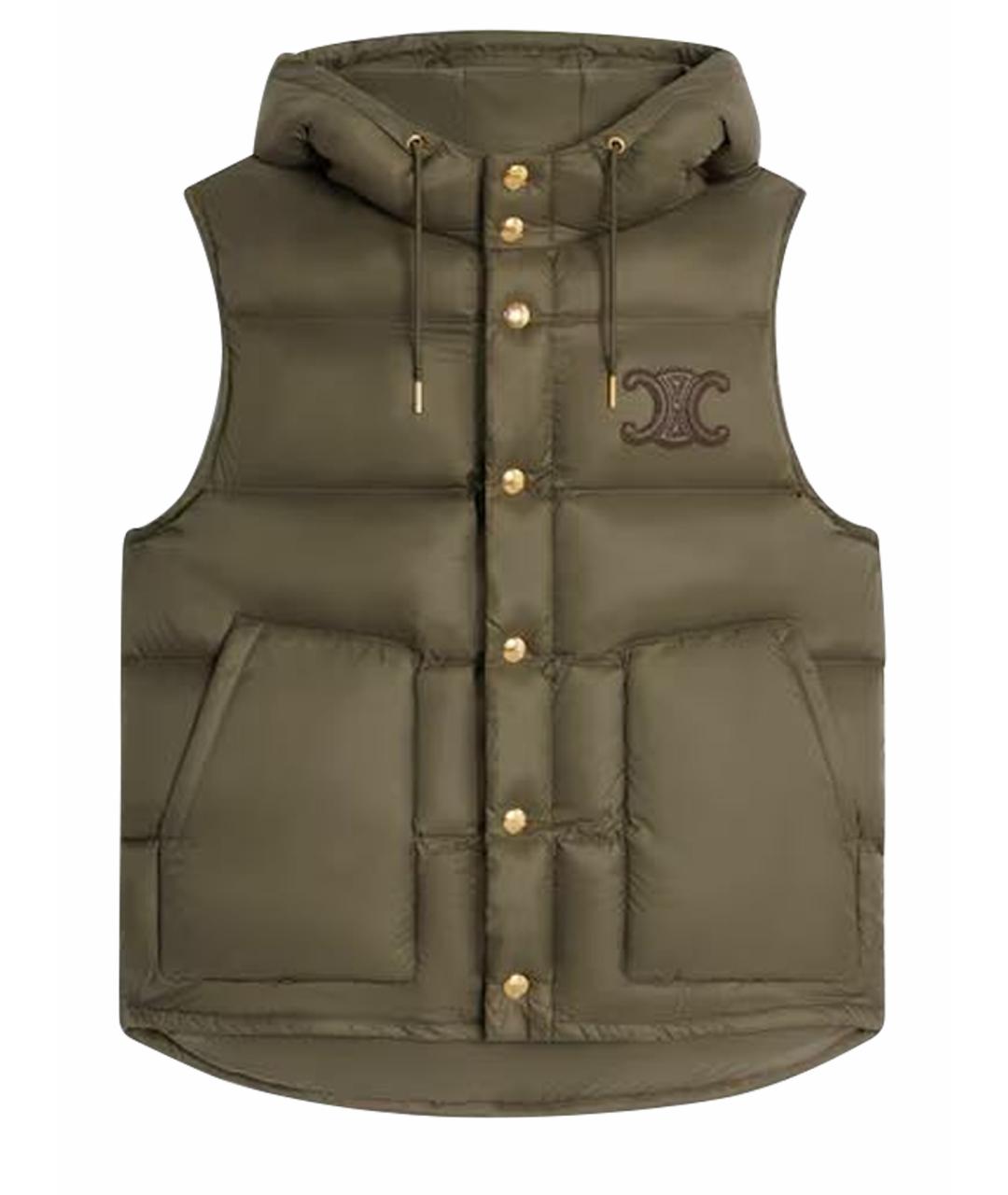 CELINE Хаки полиамидовый жилет, фото 1