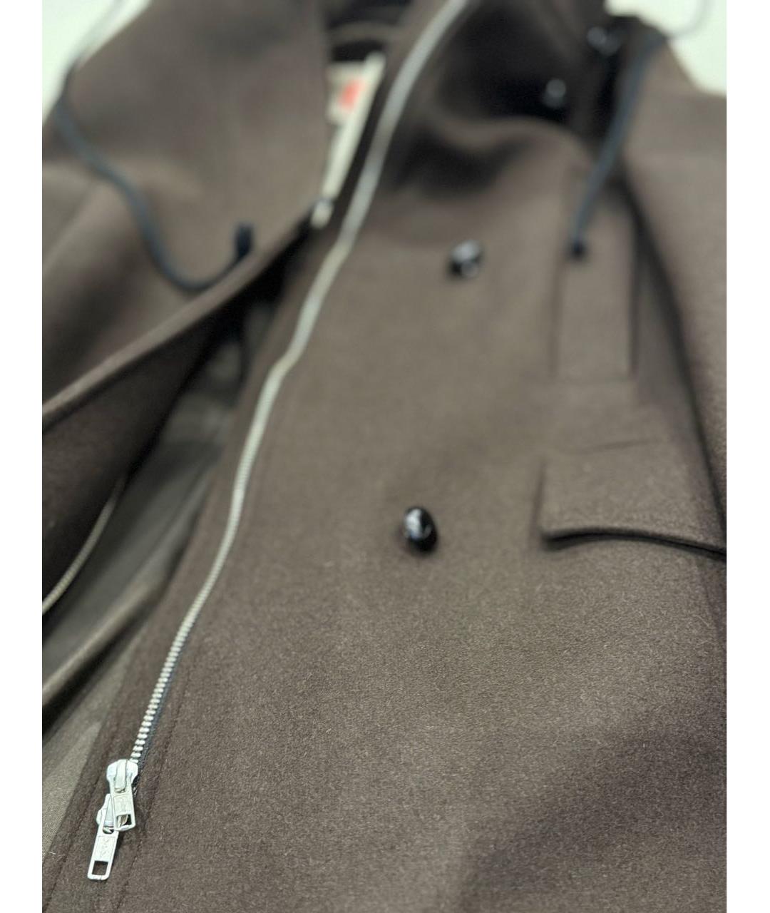 SEMICOUTURE Коричневое шерстяное пальто, фото 4