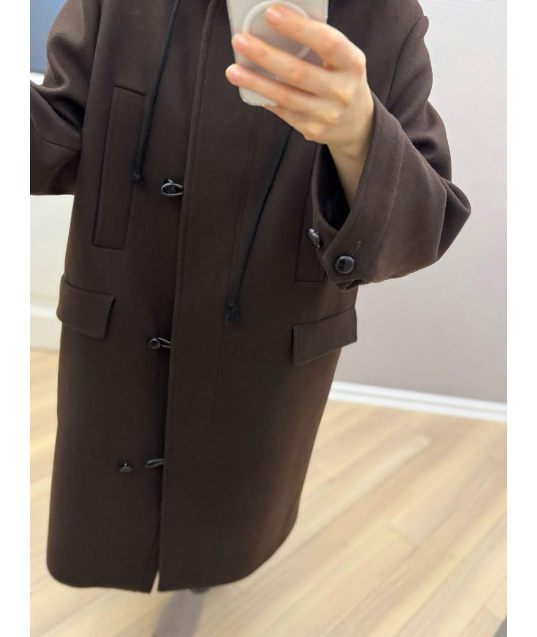 SEMICOUTURE Коричневое шерстяное пальто, фото 6