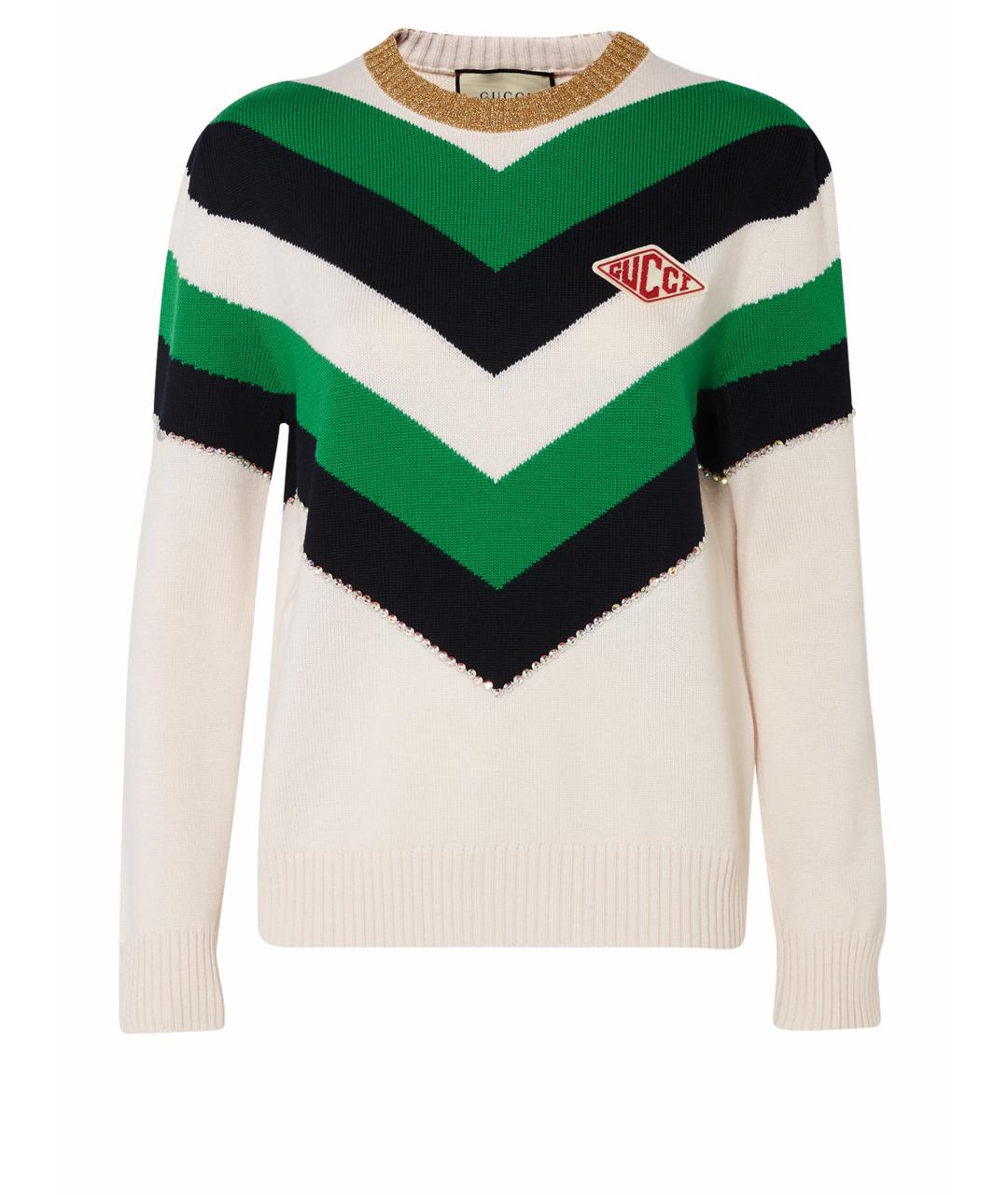 GUCCI Бежевый шерстяной джемпер / свитер, фото 1