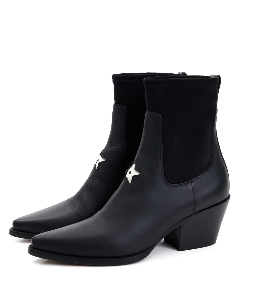 CHRISTIAN DIOR Черные кожаные ботильоны, фото 2