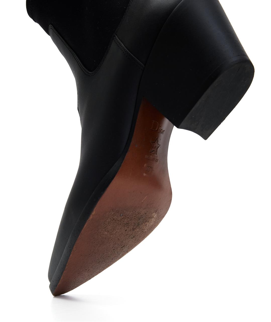 CHRISTIAN DIOR Черные кожаные ботильоны, фото 6