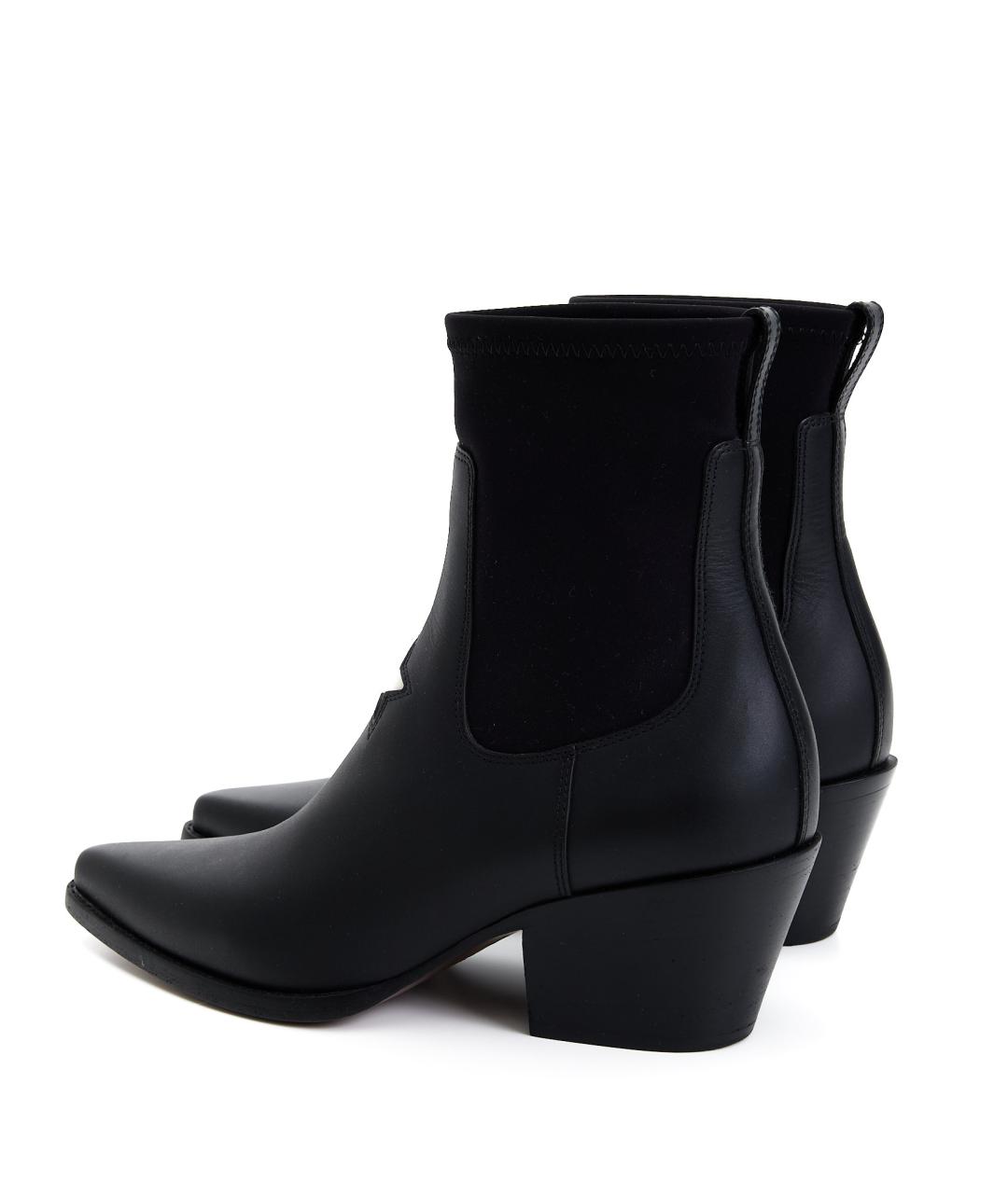 CHRISTIAN DIOR Черные кожаные ботильоны, фото 3