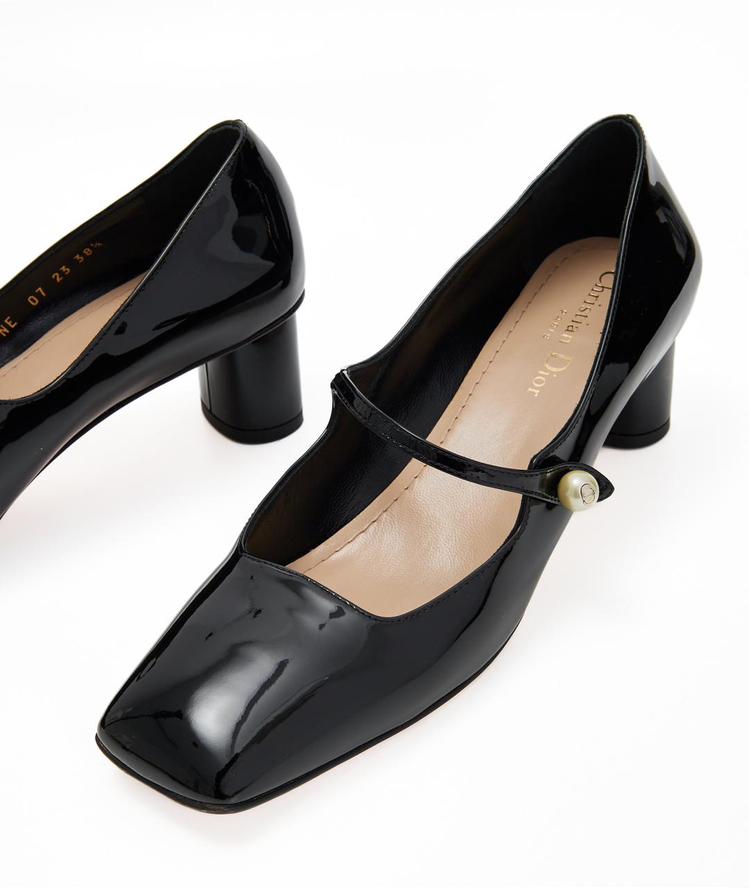 CHRISTIAN DIOR Черные туфли из лакированной кожи, фото 4