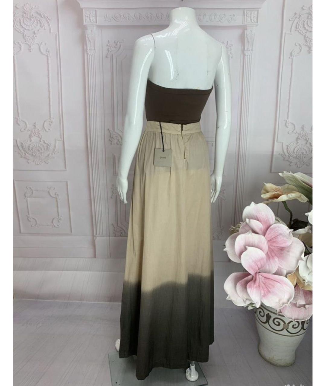 NUDE Бежевая хлопковая юбка макси, фото 8