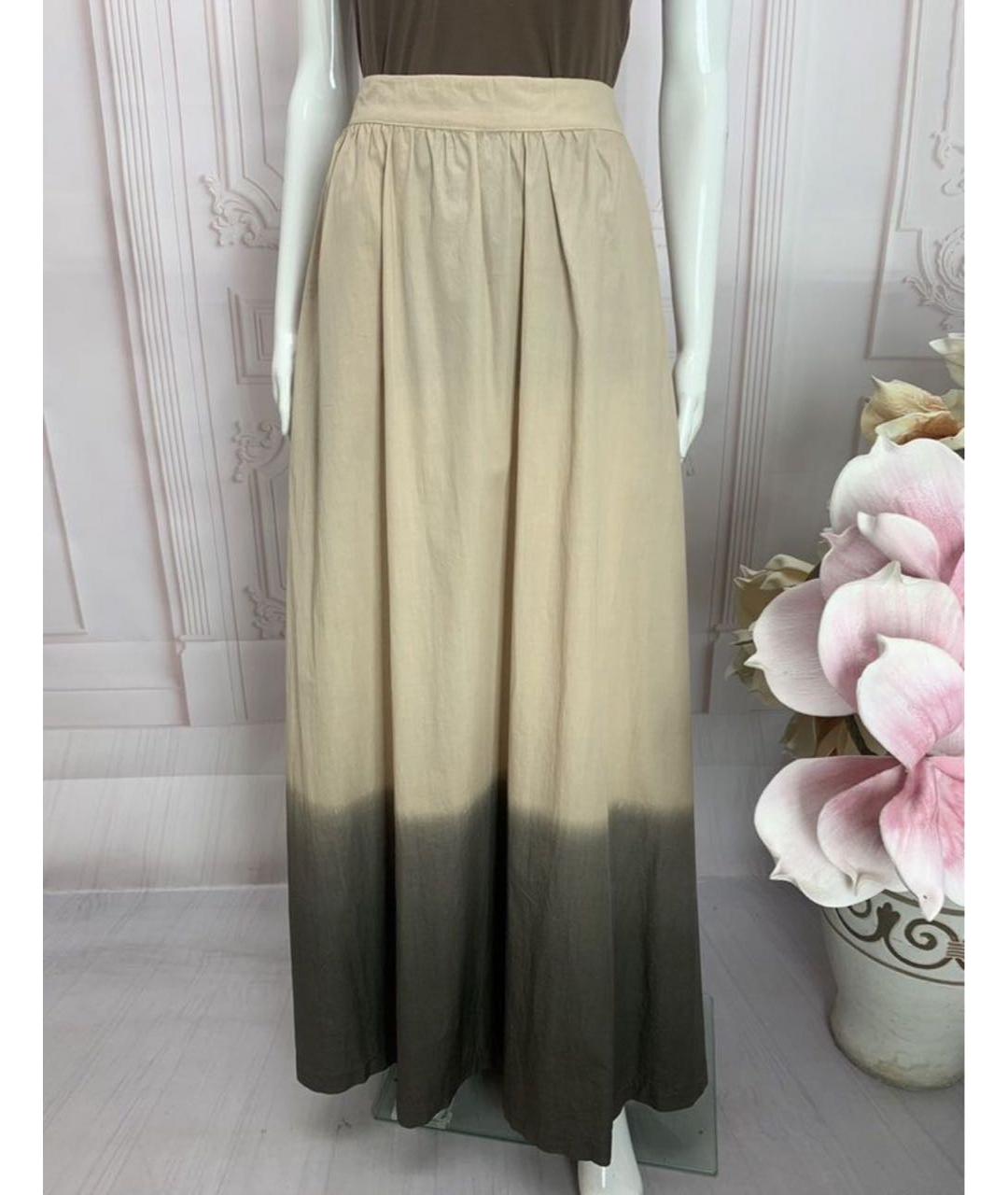 NUDE Бежевая хлопковая юбка макси, фото 4