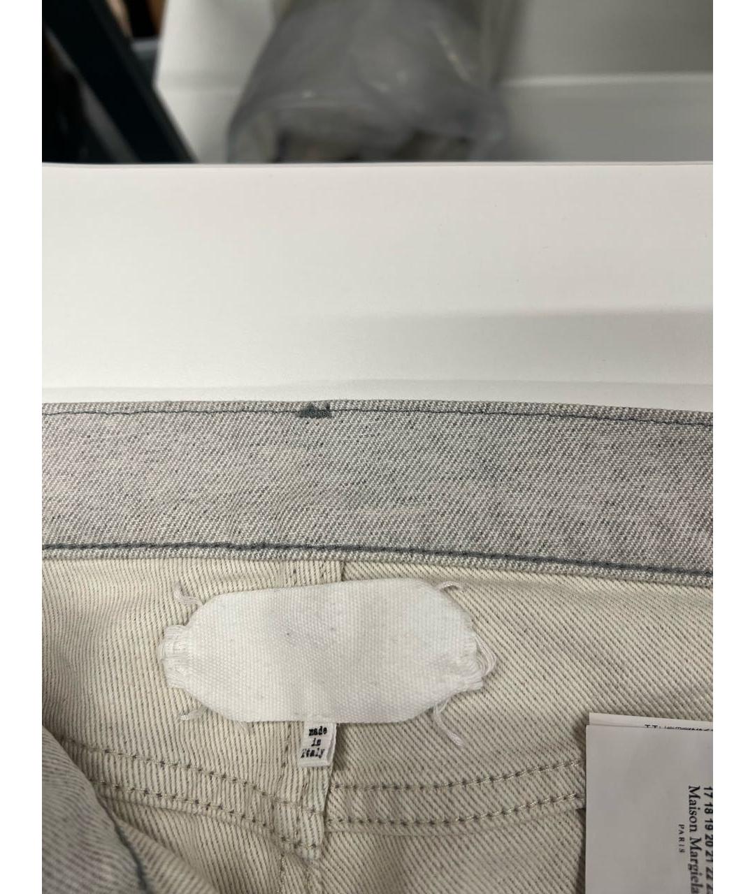 MAISON MARGIELA Серые хлопко-эластановые прямые джинсы, фото 3