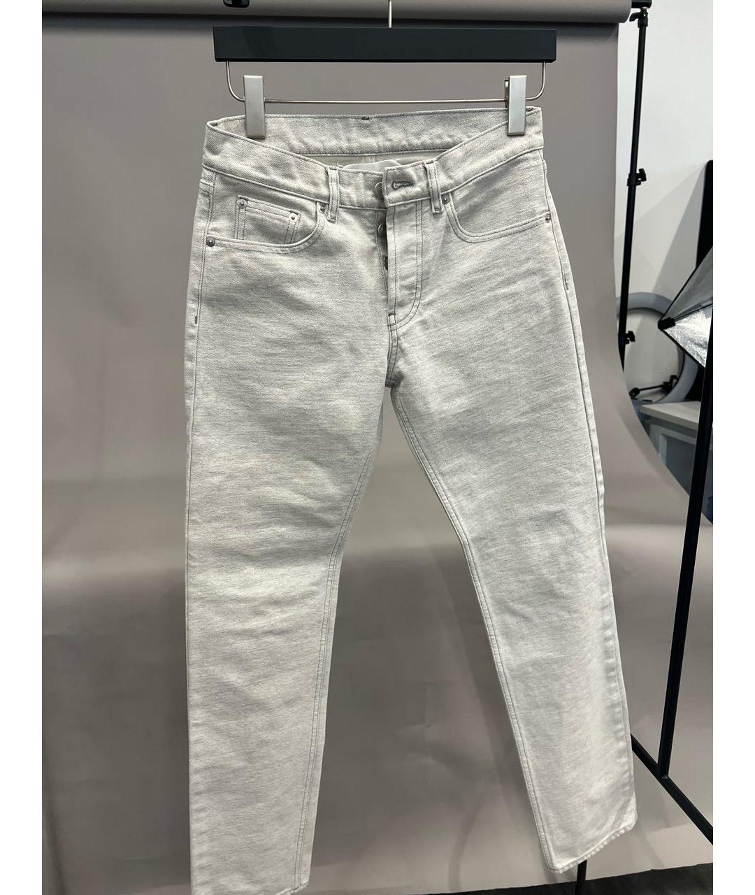 MAISON MARGIELA Серые хлопко-эластановые прямые джинсы, фото 6