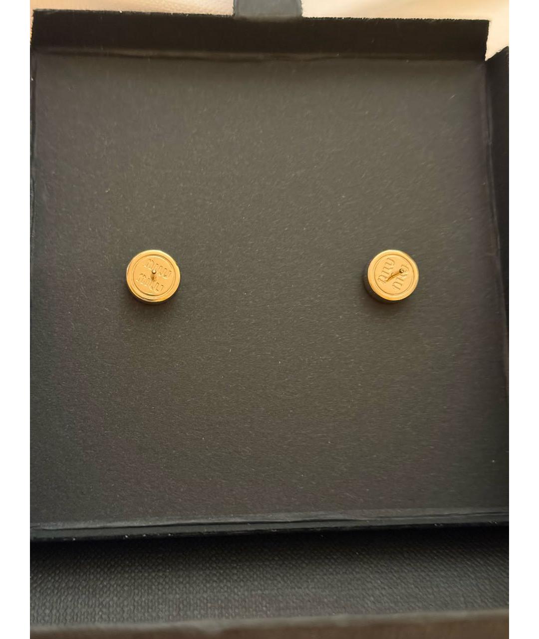 MIU MIU Коричневые металлические серьги, фото 4