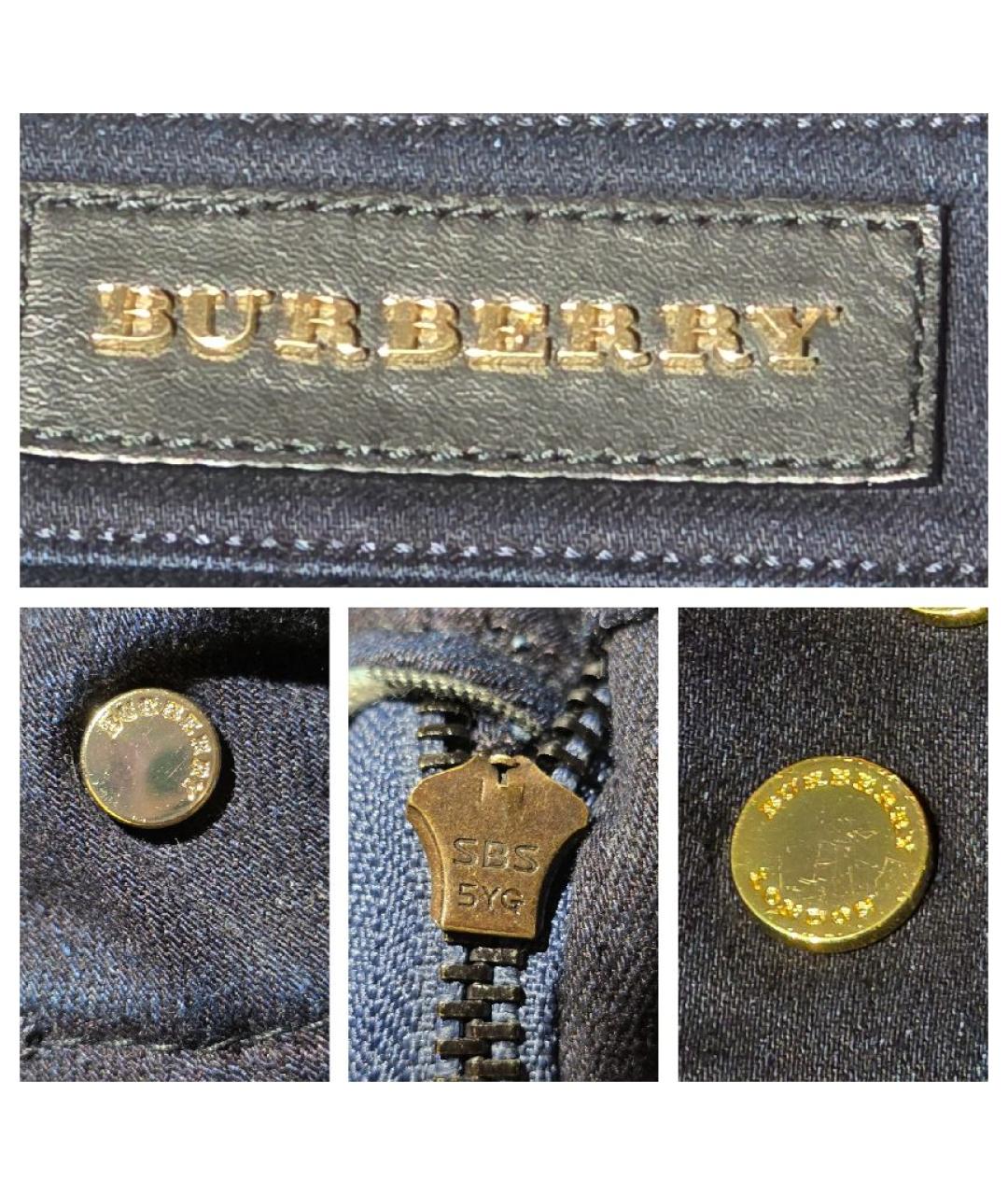 BURBERRY Темно-синяя хлопковая юбка миди, фото 5