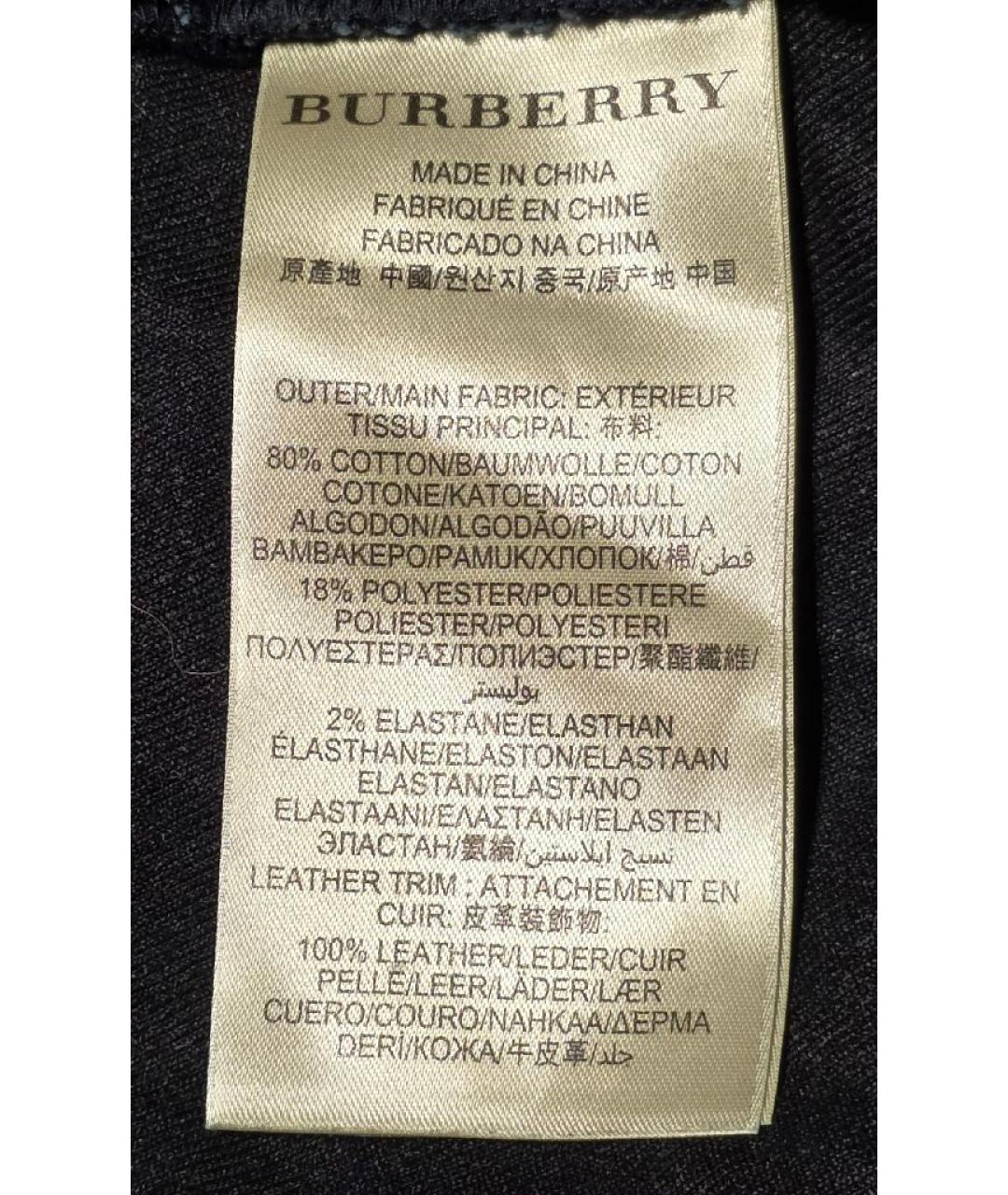 BURBERRY Темно-синяя хлопковая юбка миди, фото 7