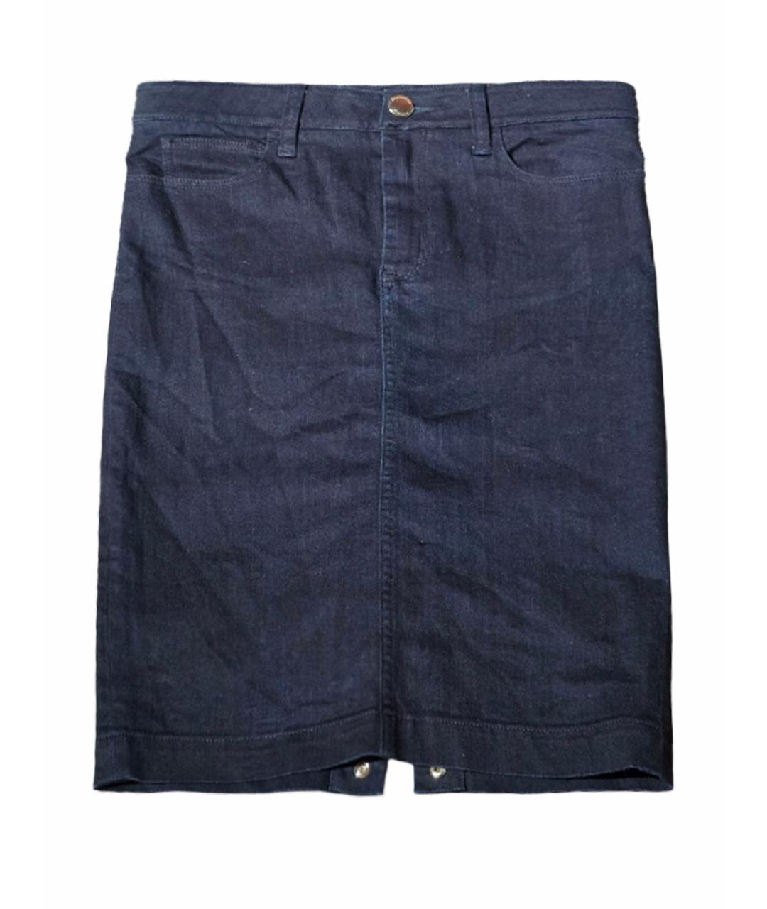 BURBERRY Темно-синяя хлопковая юбка миди, фото 1