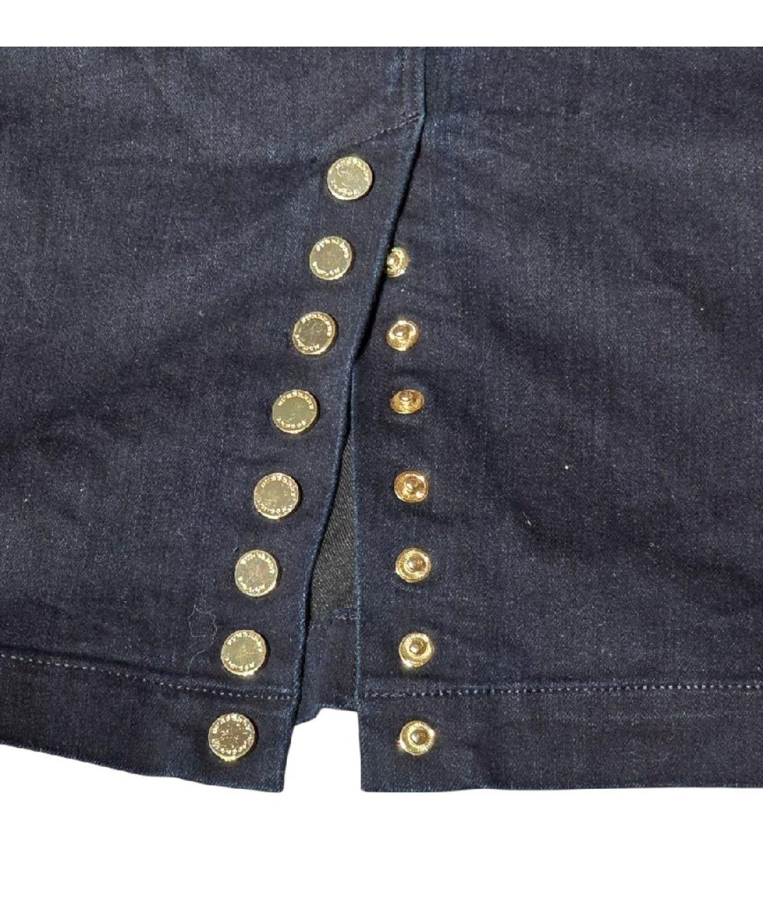 BURBERRY Темно-синяя хлопковая юбка миди, фото 4