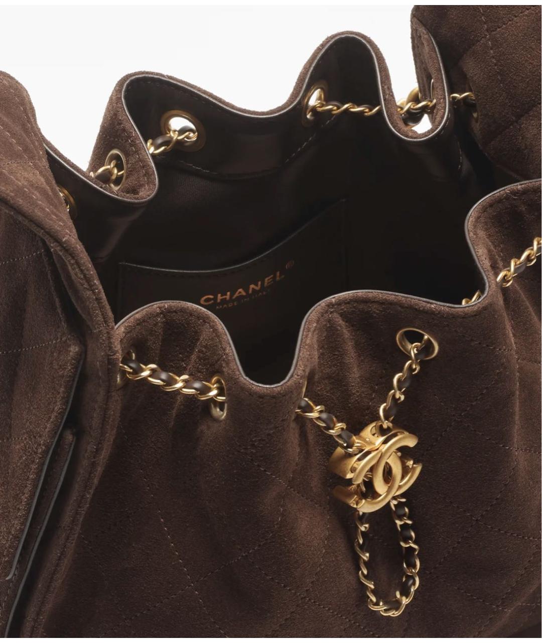CHANEL Коричневая замшевая сумка через плечо, фото 2