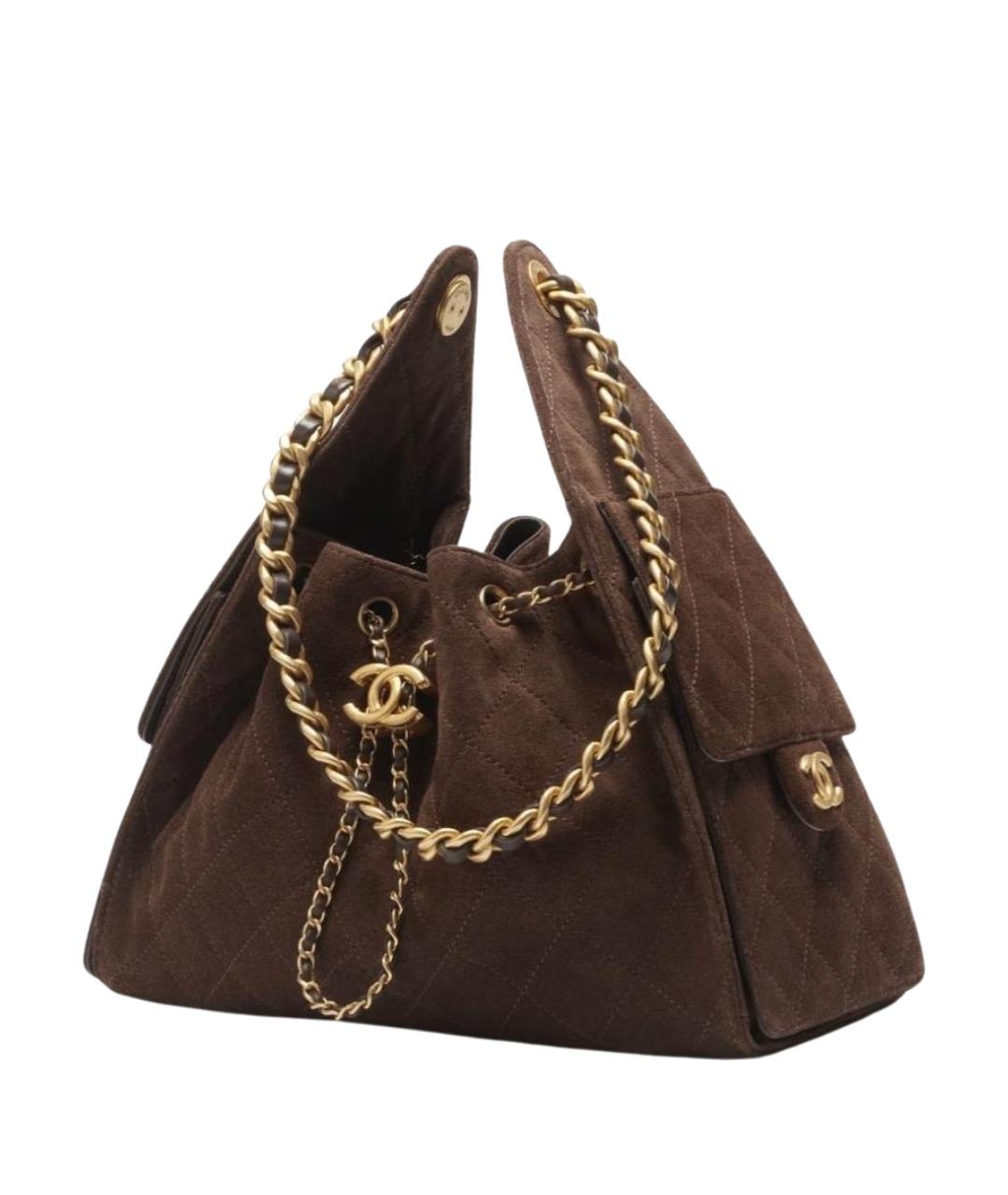 CHANEL Коричневая замшевая сумка через плечо, фото 1