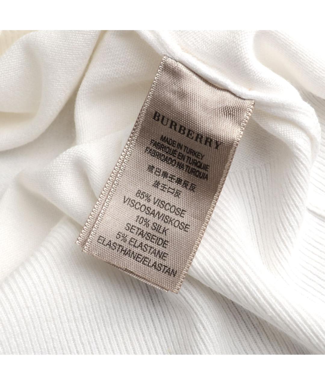 BURBERRY Белый вискозный джемпер / свитер, фото 6