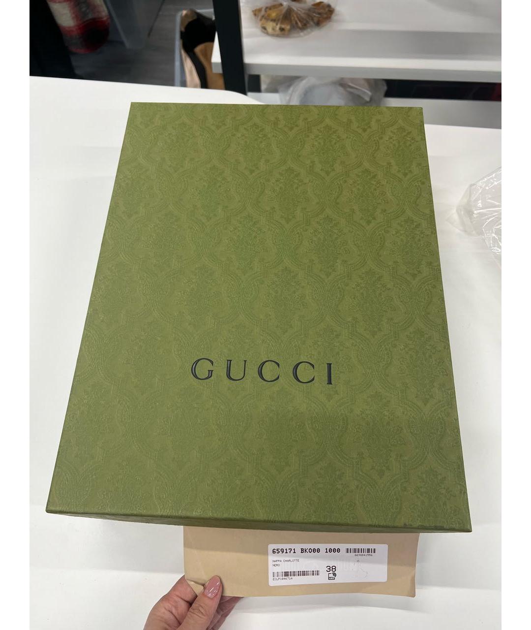 GUCCI Черные кожаные ботильоны, фото 7