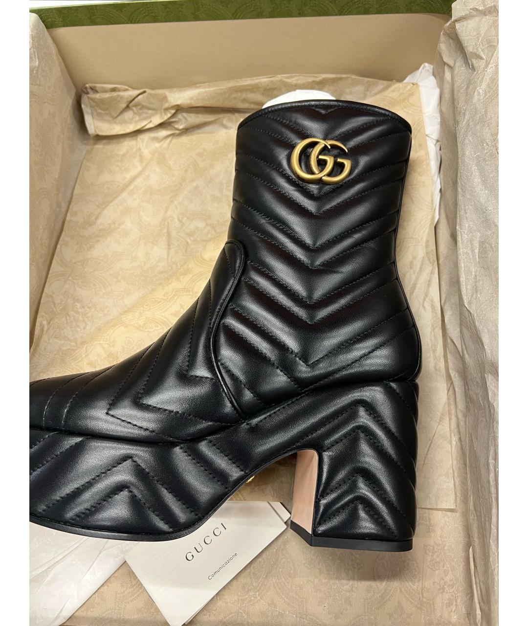 GUCCI Черные кожаные ботильоны, фото 2