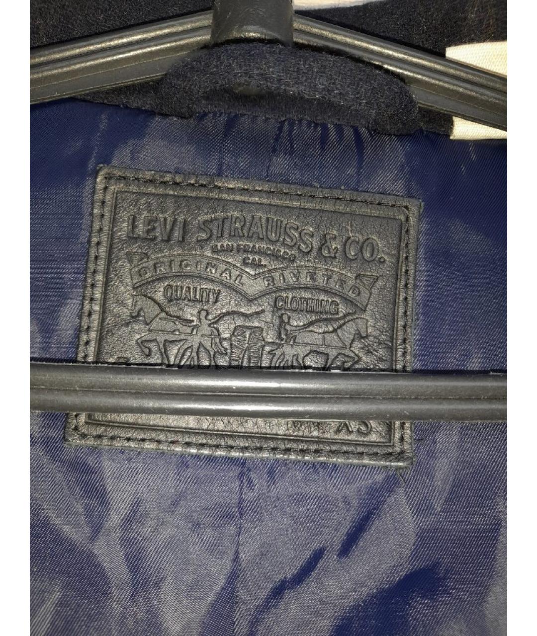 LEVI'S Темно-синее шерстяное пальто, фото 6