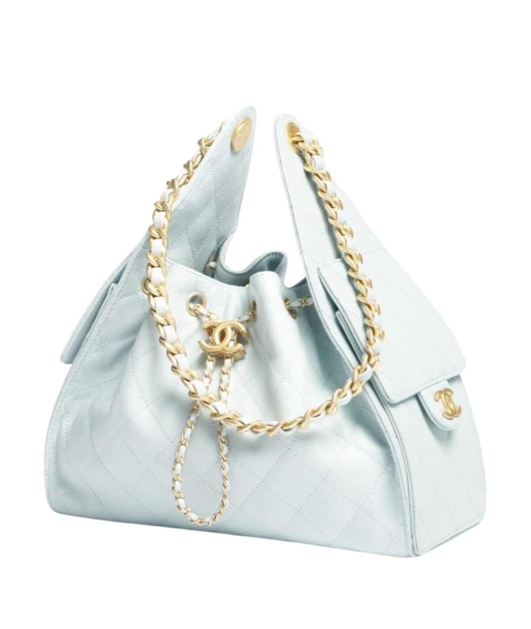 CHANEL Голубая кожаная сумка через плечо, фото 1