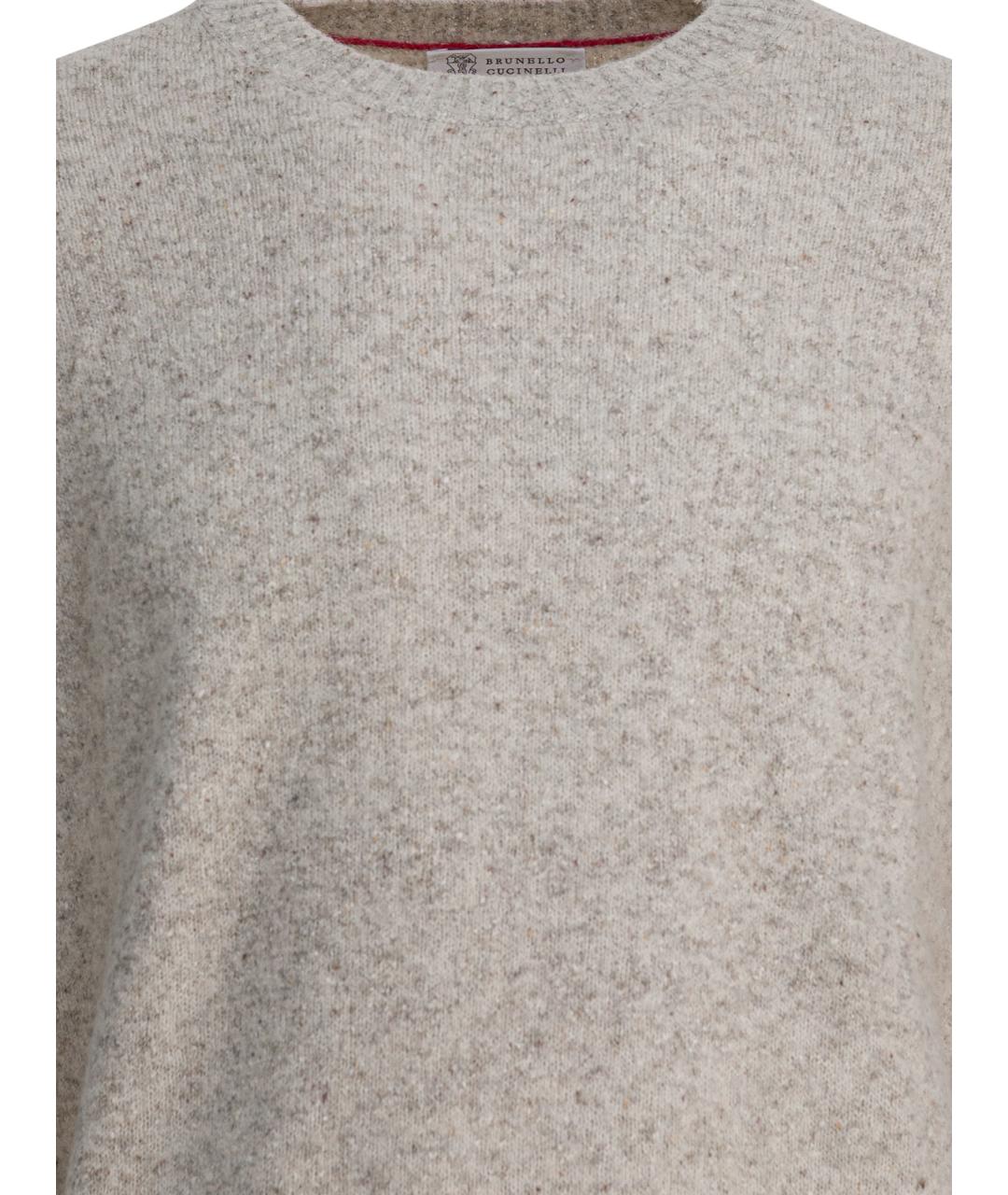 BRUNELLO CUCINELLI Бежевый шерстяной джемпер / свитер, фото 3