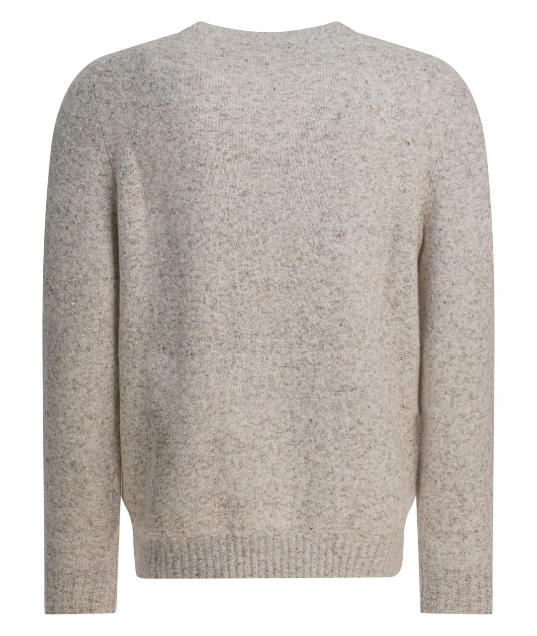 BRUNELLO CUCINELLI Бежевый шерстяной джемпер / свитер, фото 2