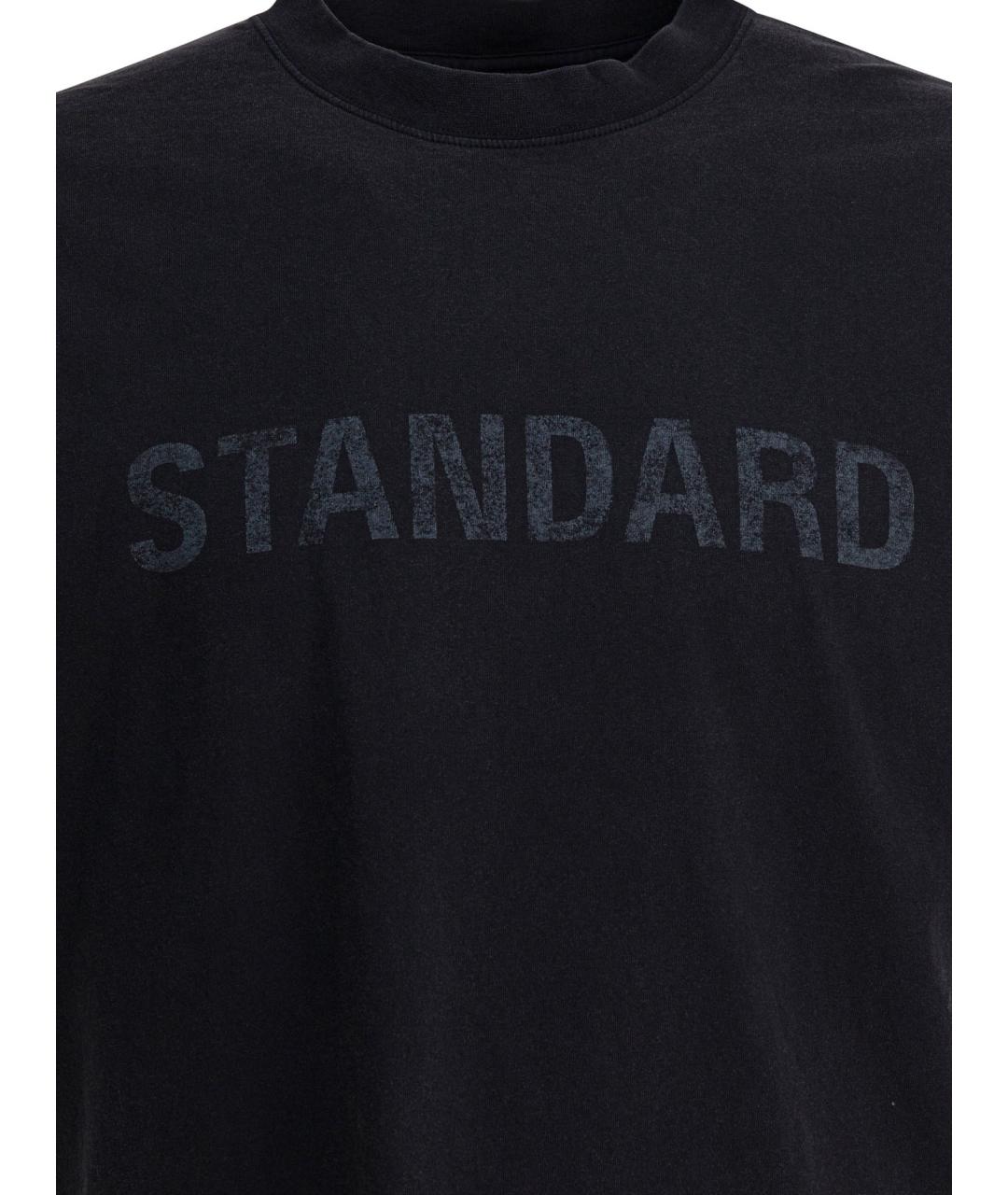 BALENCIAGA Черная хлопковая футболка, фото 3