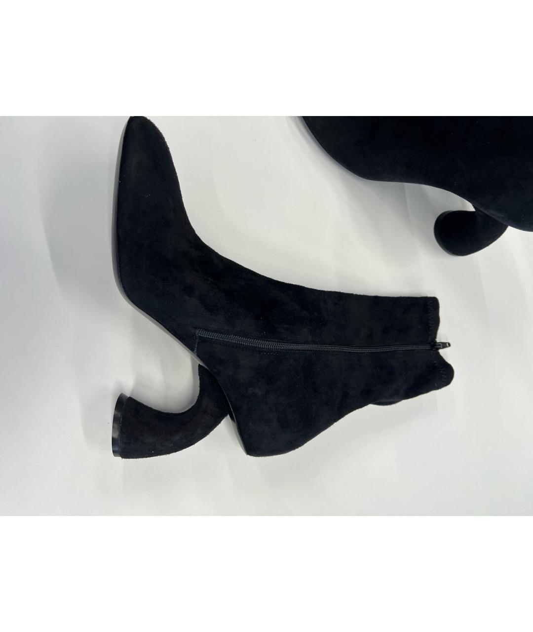 DRIES VAN NOTEN Черные замшевые ботильоны, фото 6
