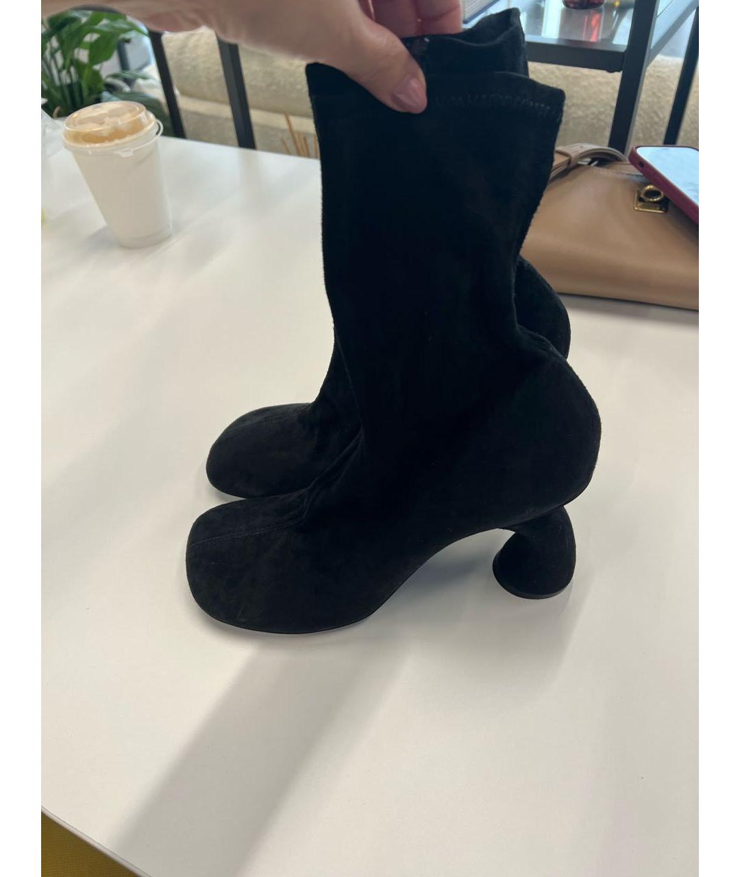 DRIES VAN NOTEN Черные замшевые ботильоны, фото 2