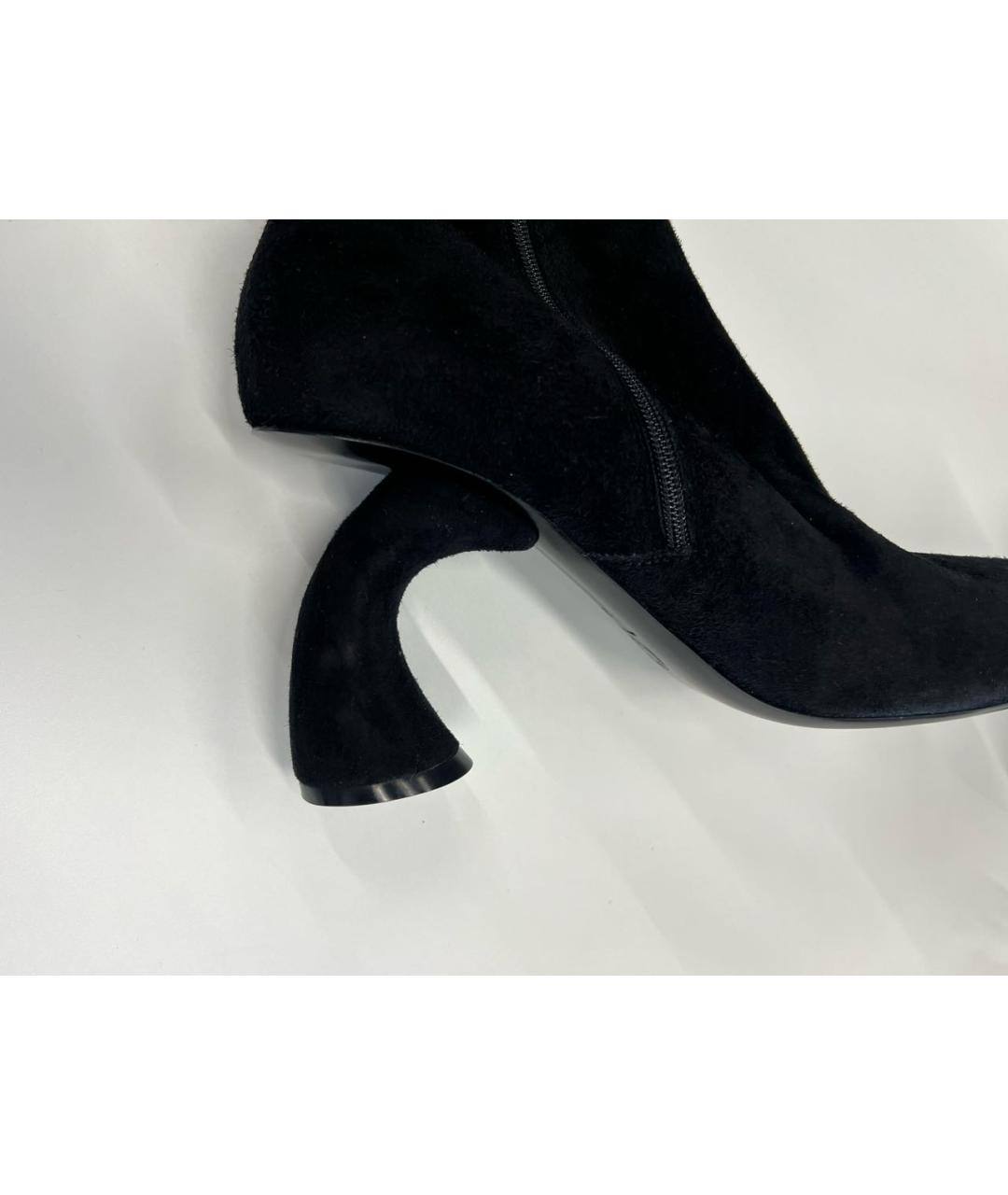 DRIES VAN NOTEN Черные замшевые ботильоны, фото 7