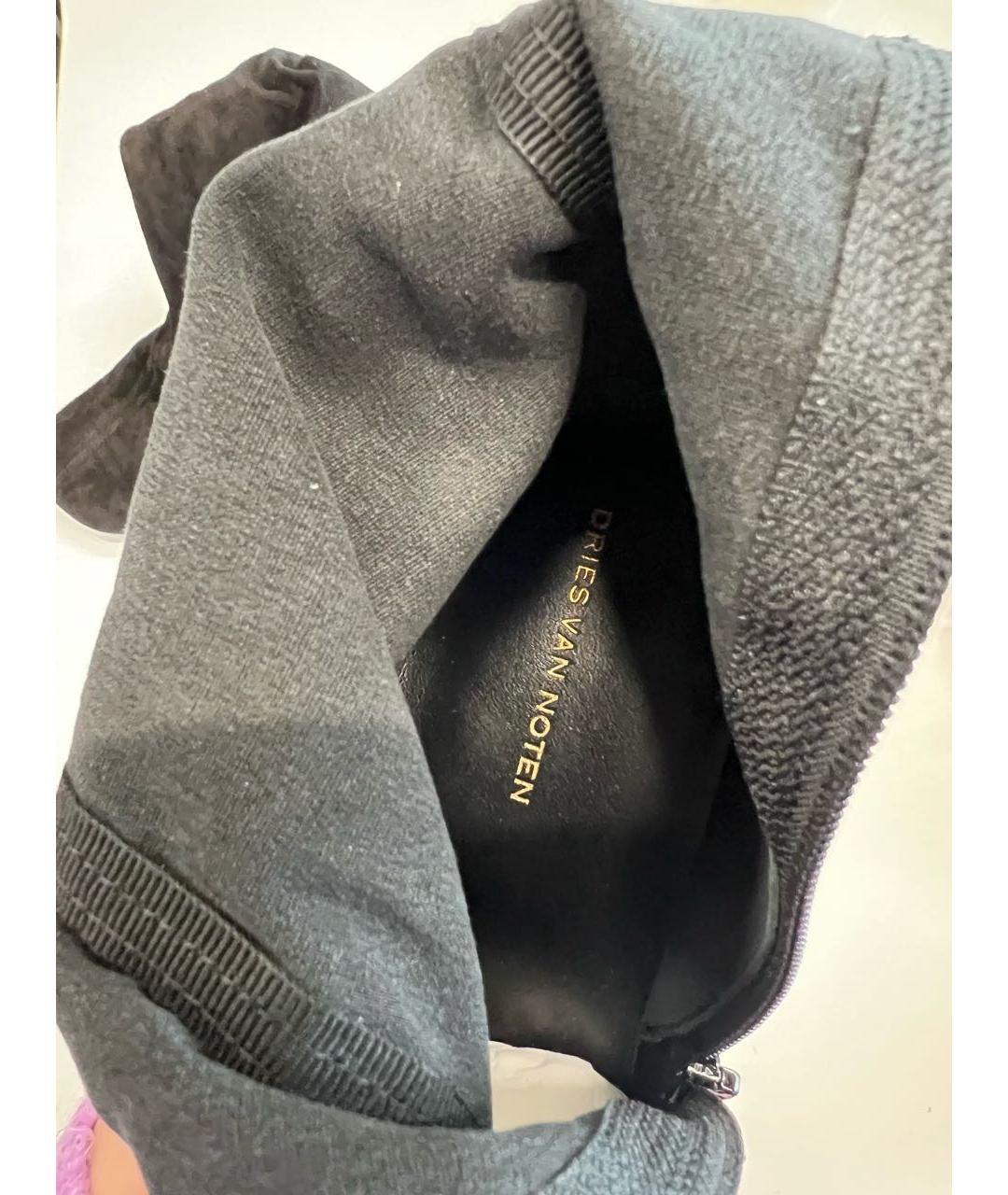 DRIES VAN NOTEN Черные замшевые ботильоны, фото 4