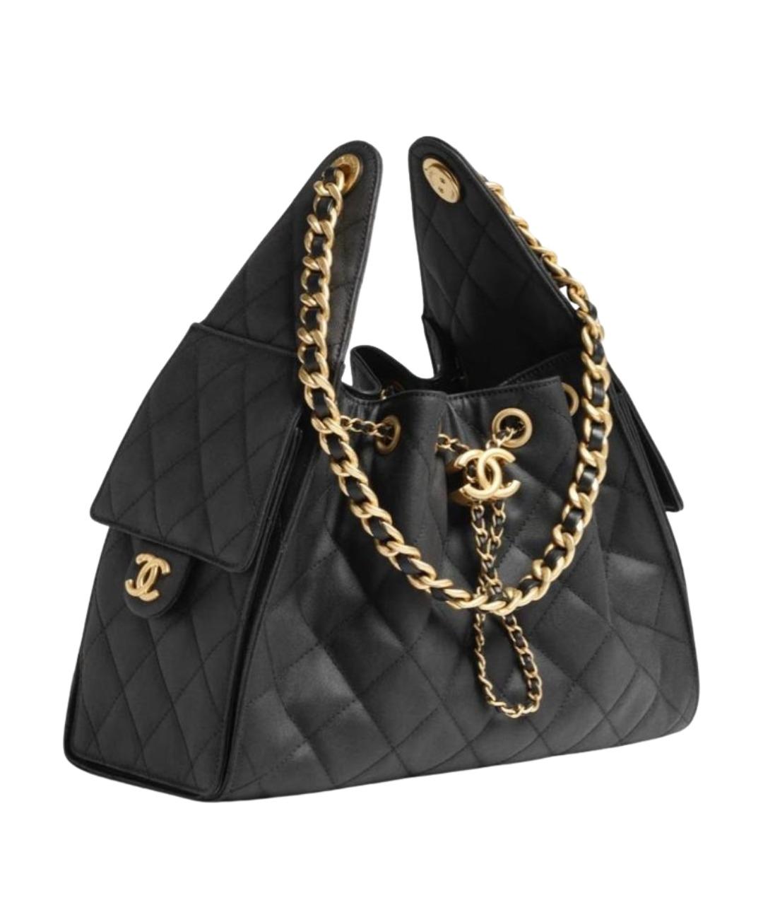 CHANEL Черная кожаная сумка через плечо, фото 1