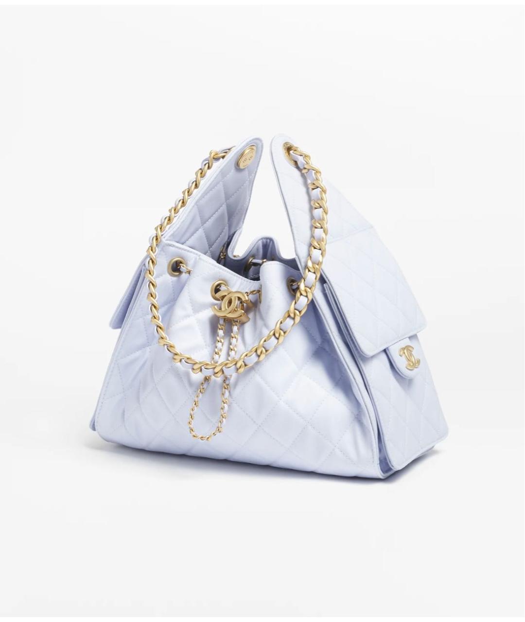 CHANEL Голубая кожаная сумка через плечо, фото 4