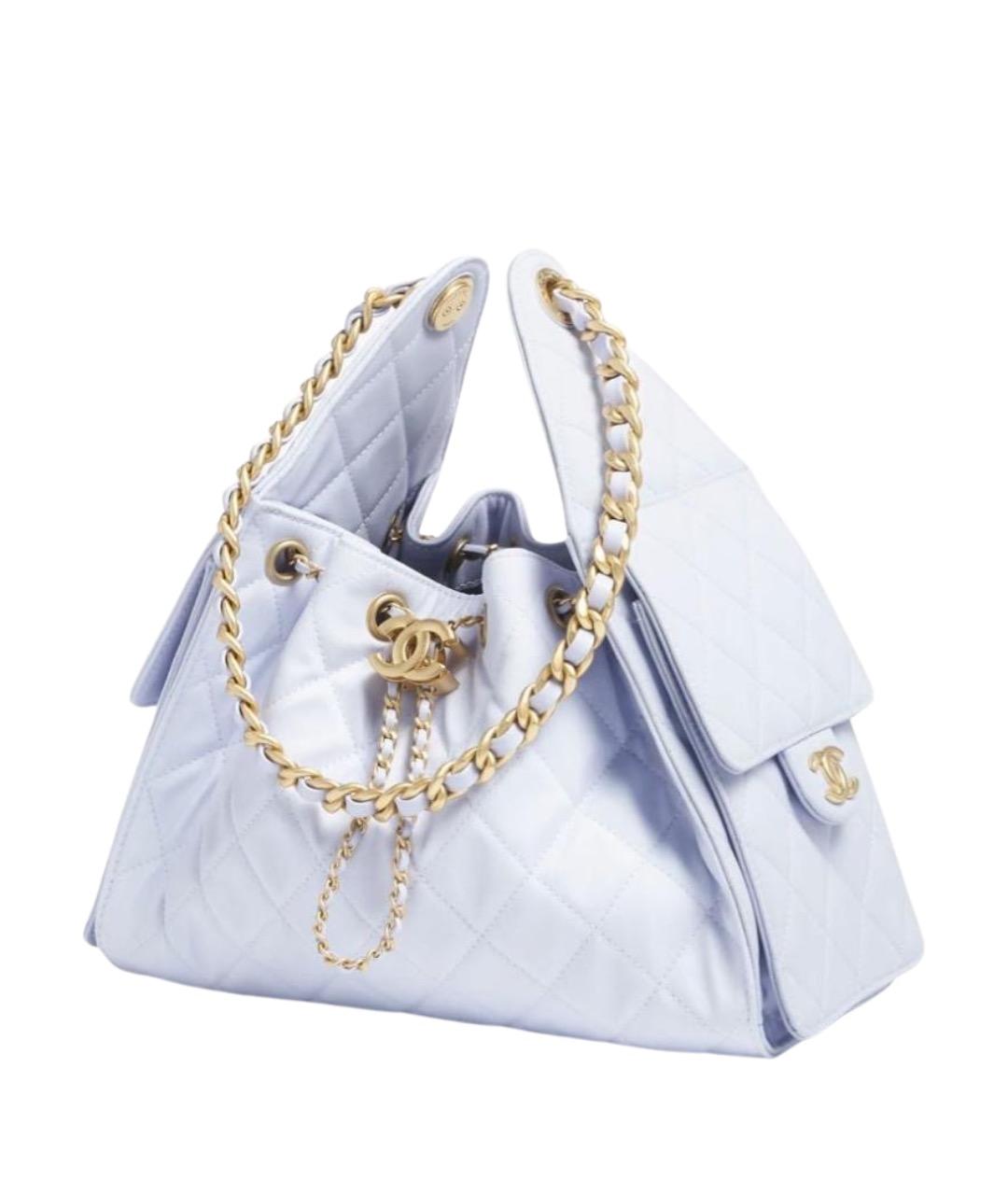 CHANEL Голубая кожаная сумка через плечо, фото 1