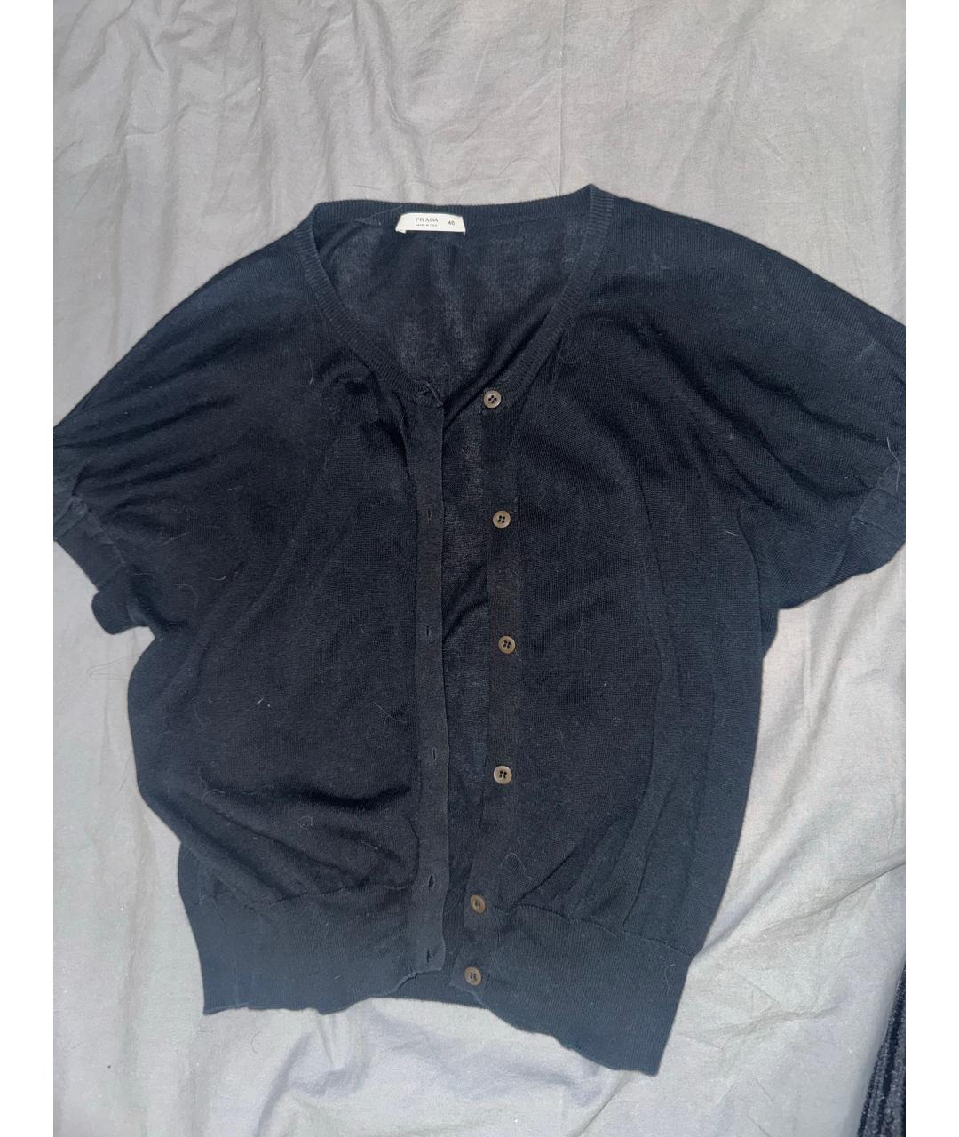 PRADA Черный хлопковый кардиган, фото 2