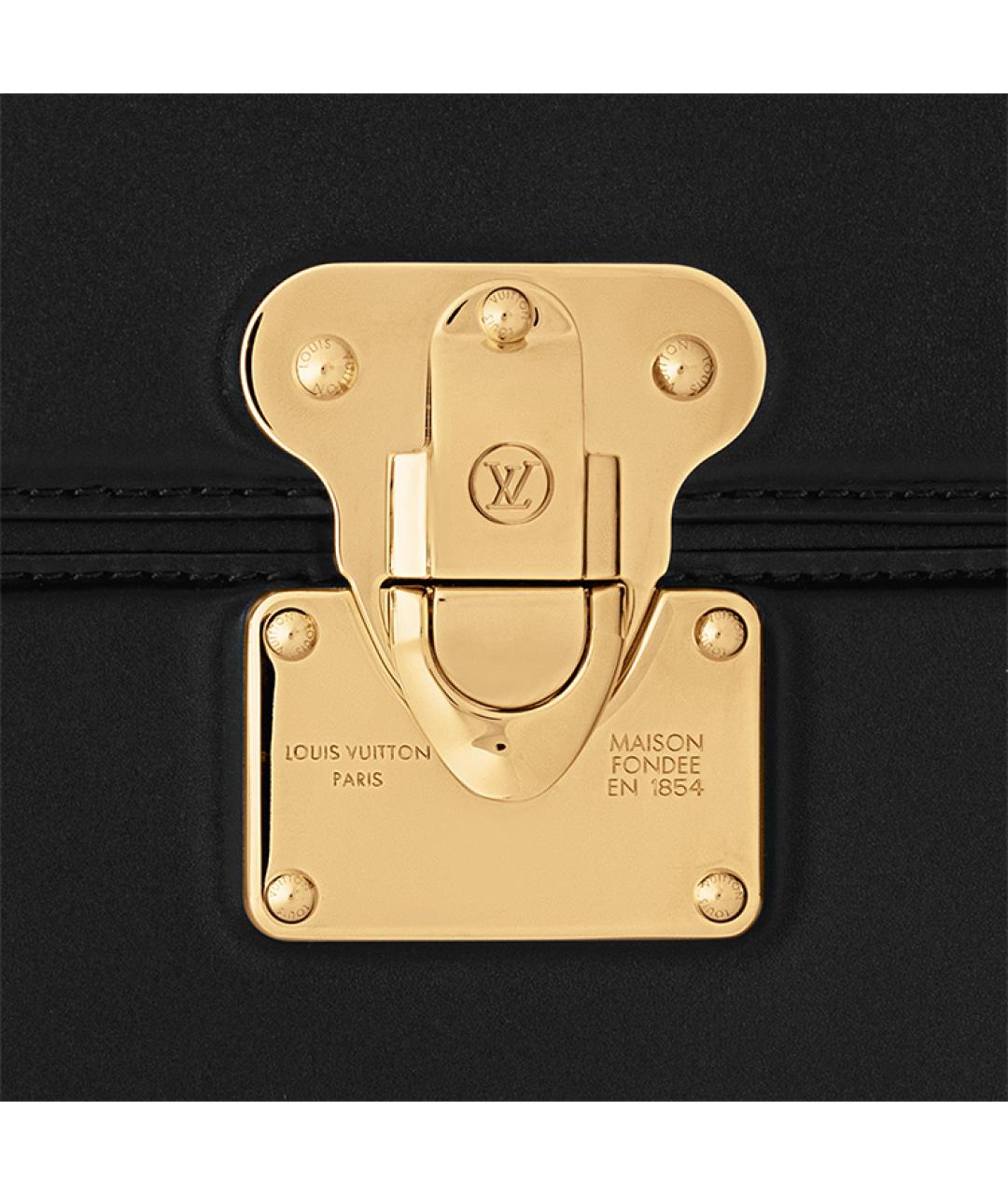 LOUIS VUITTON Черная кожаная сумка через плечо, фото 4