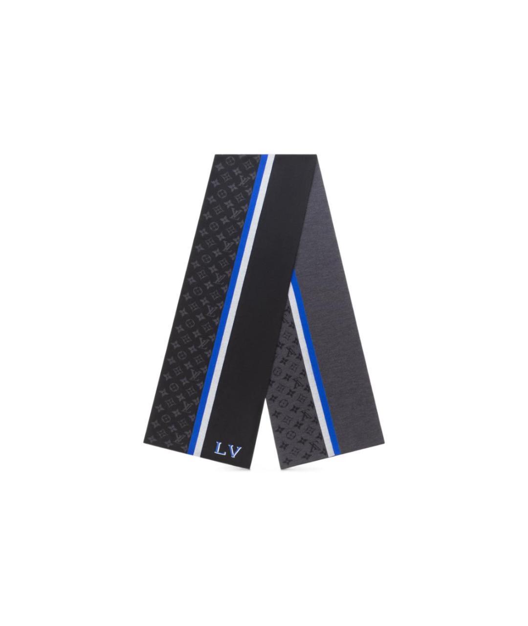 LOUIS VUITTON Черный шерстяной шарф, фото 1