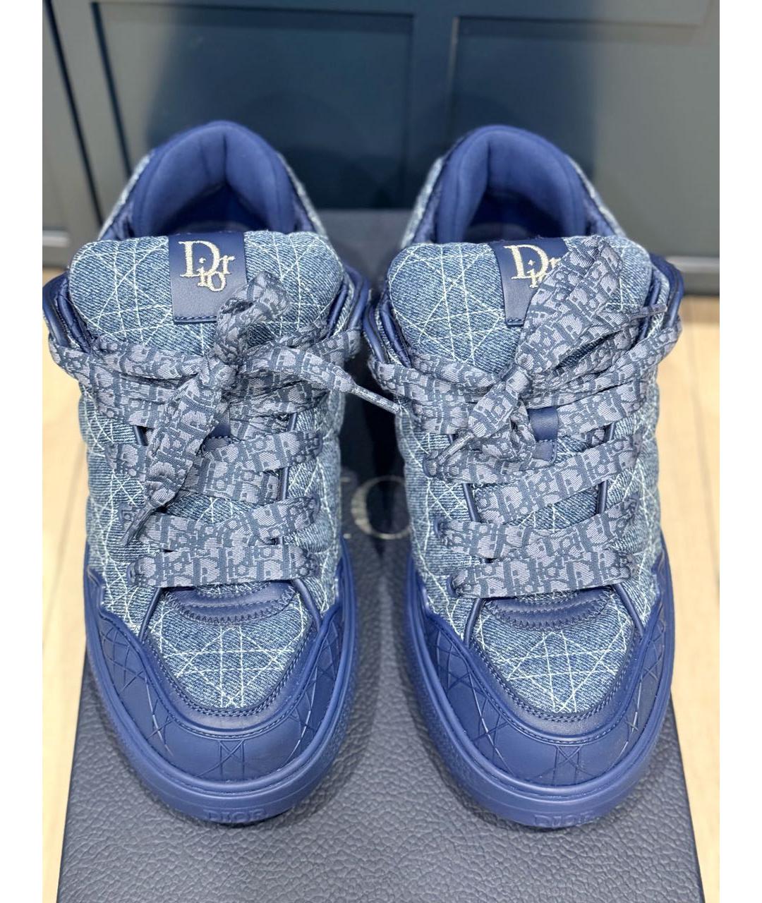 CHRISTIAN DIOR Синие текстильные низкие кроссовки / кеды, фото 3