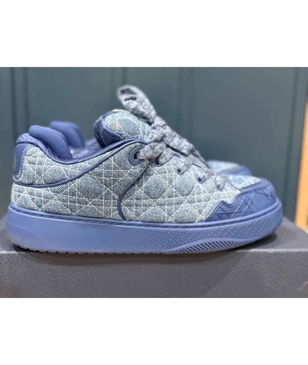 CHRISTIAN DIOR Синие текстильные низкие кроссовки / кеды, фото 9