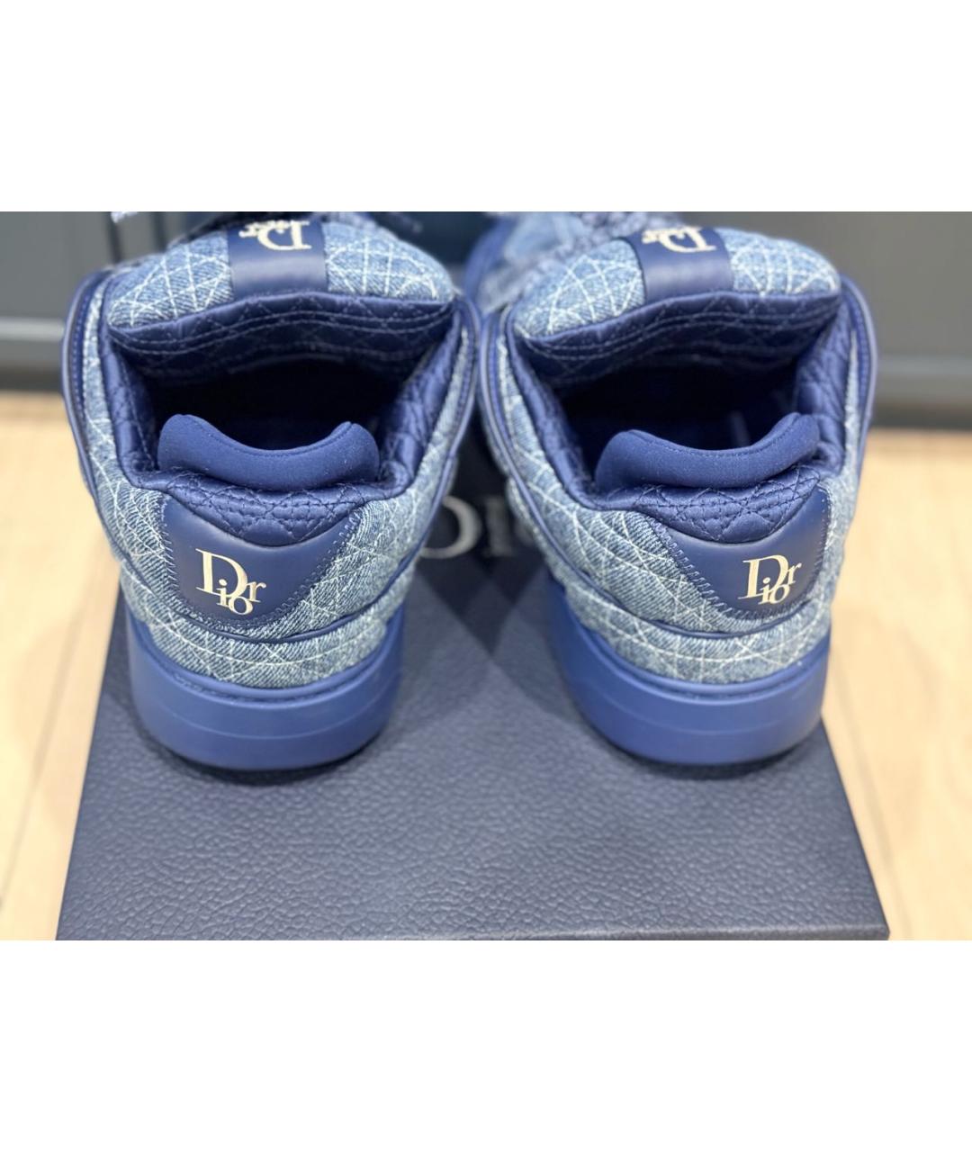 CHRISTIAN DIOR Синие текстильные низкие кроссовки / кеды, фото 5