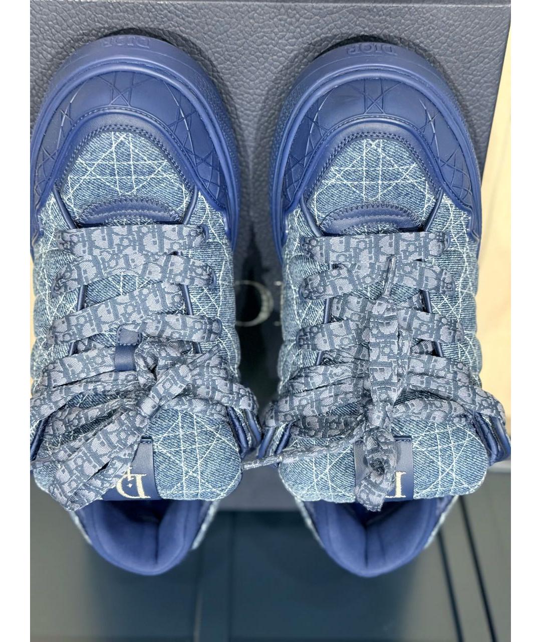 CHRISTIAN DIOR Синие текстильные низкие кроссовки / кеды, фото 4