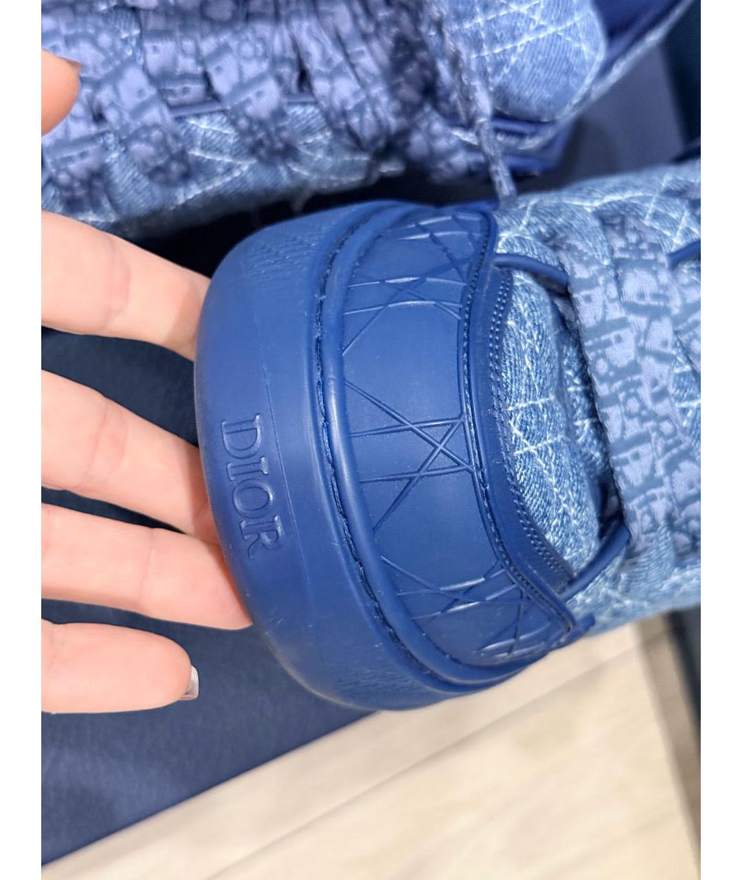 CHRISTIAN DIOR Синие текстильные низкие кроссовки / кеды, фото 8