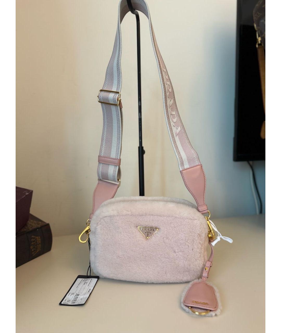 PRADA Розовая меховая сумка через плечо, фото 5