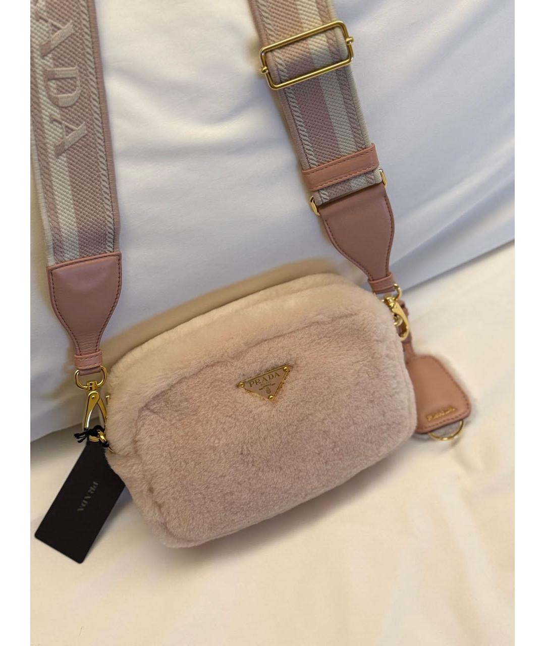 PRADA Розовая меховая сумка через плечо, фото 2