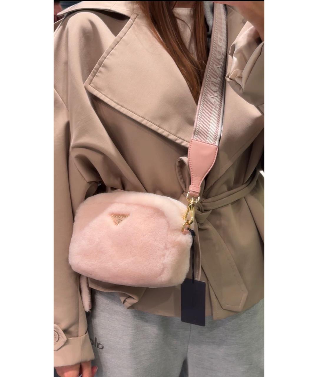 PRADA Розовая меховая сумка через плечо, фото 4