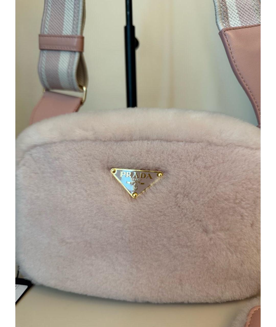 PRADA Розовая меховая сумка через плечо, фото 6