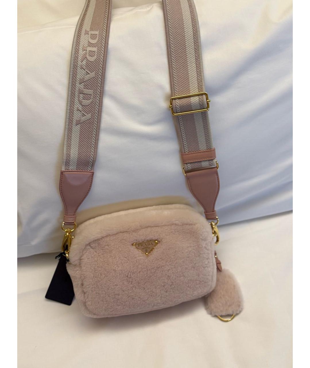 PRADA Розовая меховая сумка через плечо, фото 3